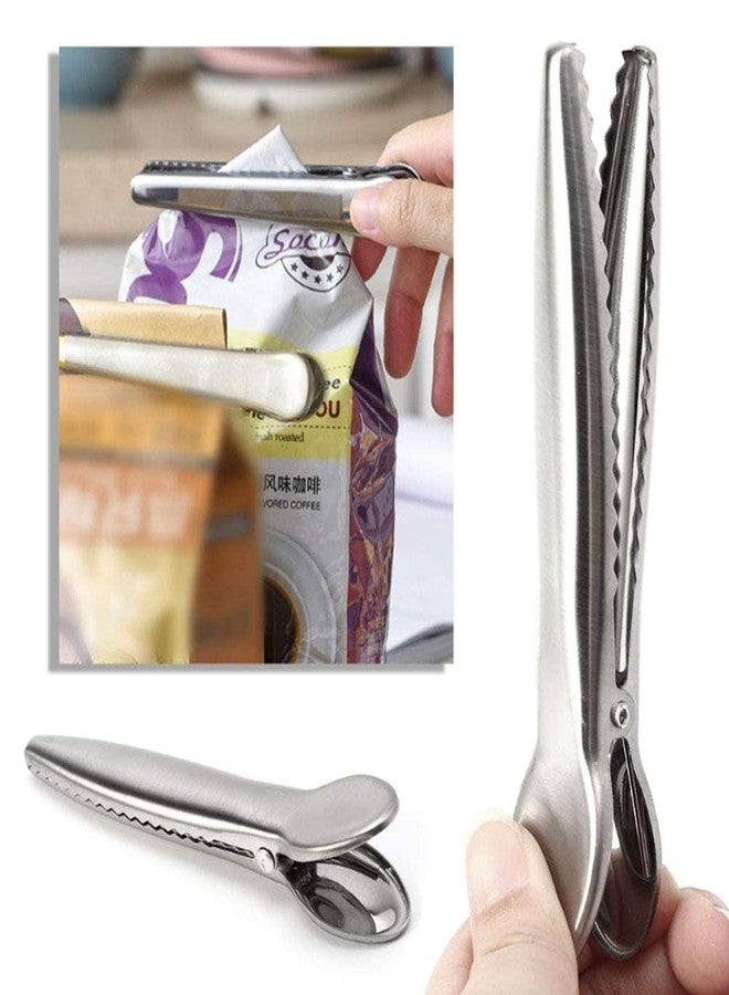 TAODAN Set of 6 Heavy Duty Stainless Steel Alligator Clips,Fresh-Keeping Clamp Jaw Sealing Clips Air Tight Seal Grip on Coffee & Food Bags - Image 2